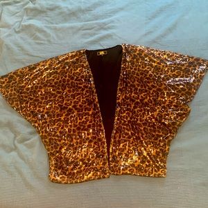 Lucky & Blessed Leopard/cheetah sequin jacket